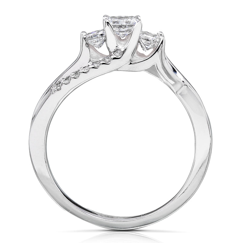 3-Stone Princess Diamond Bridal Set 1ct TDW