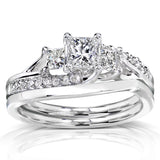 3-Stone Princess Diamond Bridal Set 1ct TDW