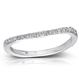 Kobelli Round Brilliant Diamond Curved Wedding Band 1/6 Carat (ctw) in 14K Gold 61670D_4.5_WG