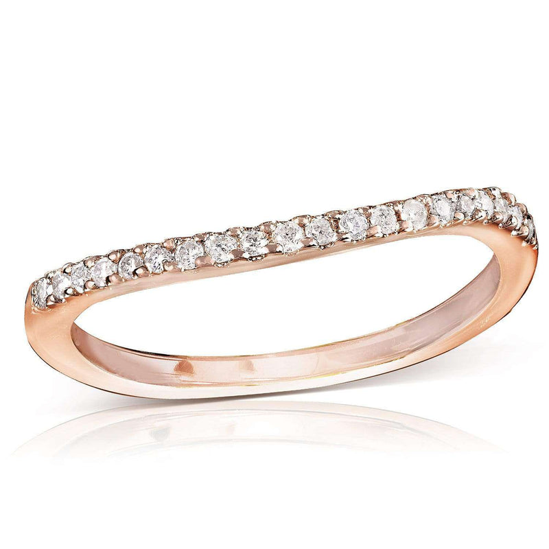 Kobelli Round Brilliant Diamond Curved Wedding Band 1/6 Carat (ctw) in 14K Gold 61670D_4.5_RG