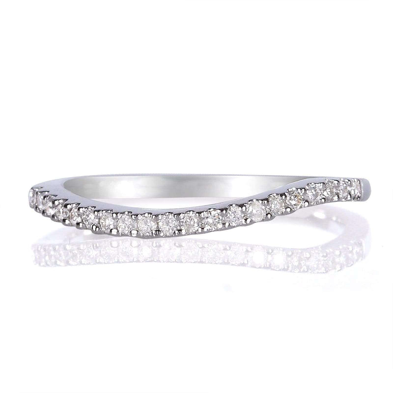 Kobelli Round Brilliant Diamond Curved Wedding Band 1/6 Carat (ctw) in 14K Gold