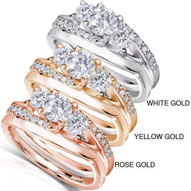 Kobelli Round Diamond Bridal Set Ring 1 Carat (ctw) in 14k Gold