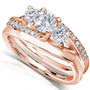 Kobelli Round Diamond Bridal Set Ring 1 Carat (ctw) in 14k Rose Gold Option