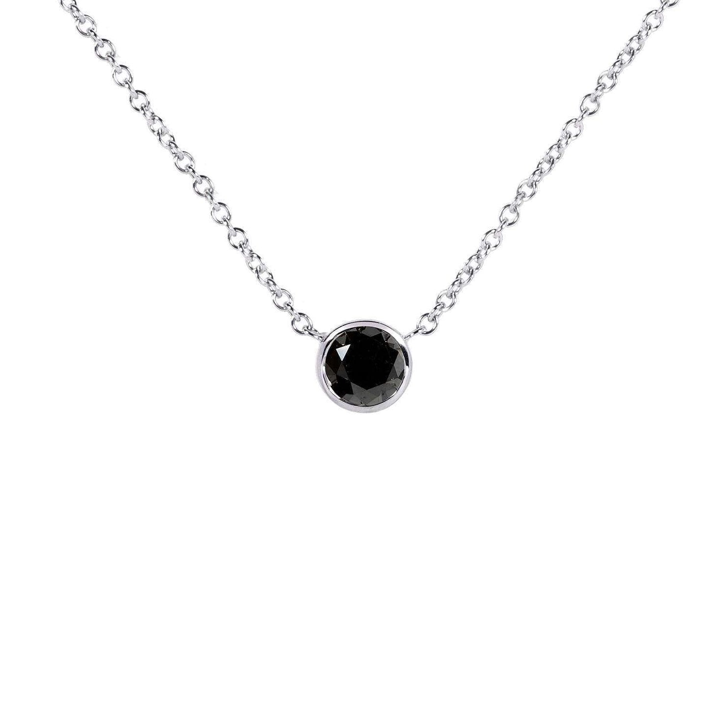 1 Carat Black Diamond Solitaire Lucy Necklace