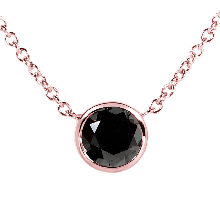1 Carat Black Diamond Solitaire Lucy Necklace