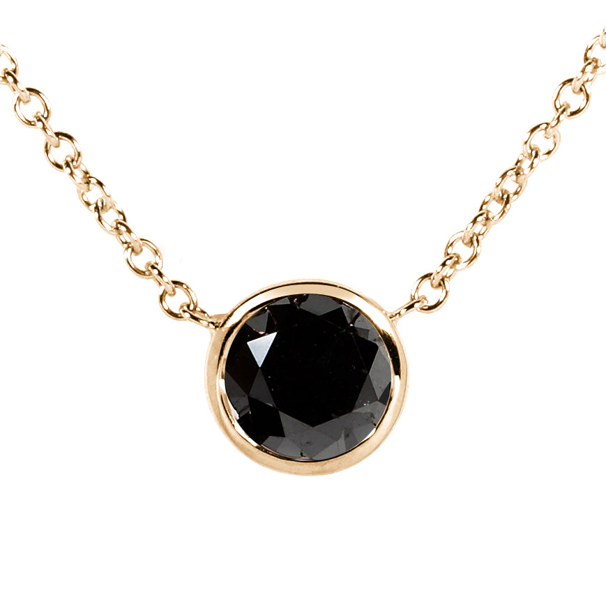 1 Carat Black Diamond Solitaire Lucy Necklace