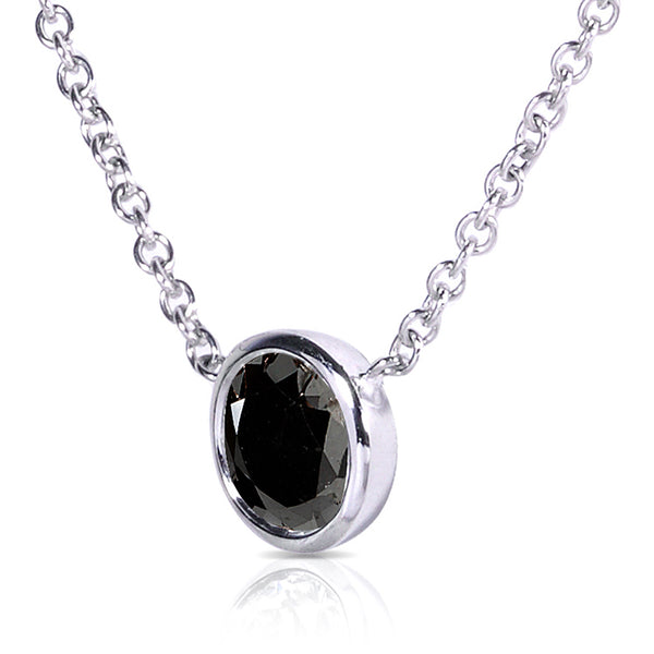 1 Carat Black Diamond Solitaire Lucy Necklace