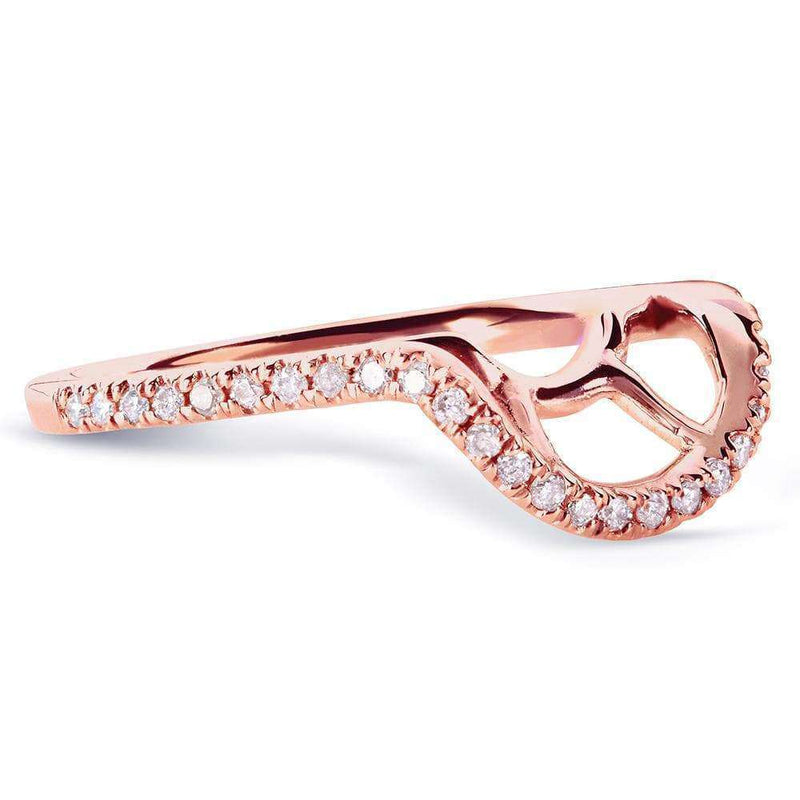 Kobelli contour basket curve diamant bryllupsbånd 1/5 ctw 14k rosa guld - matcher kobelli 61764 serien