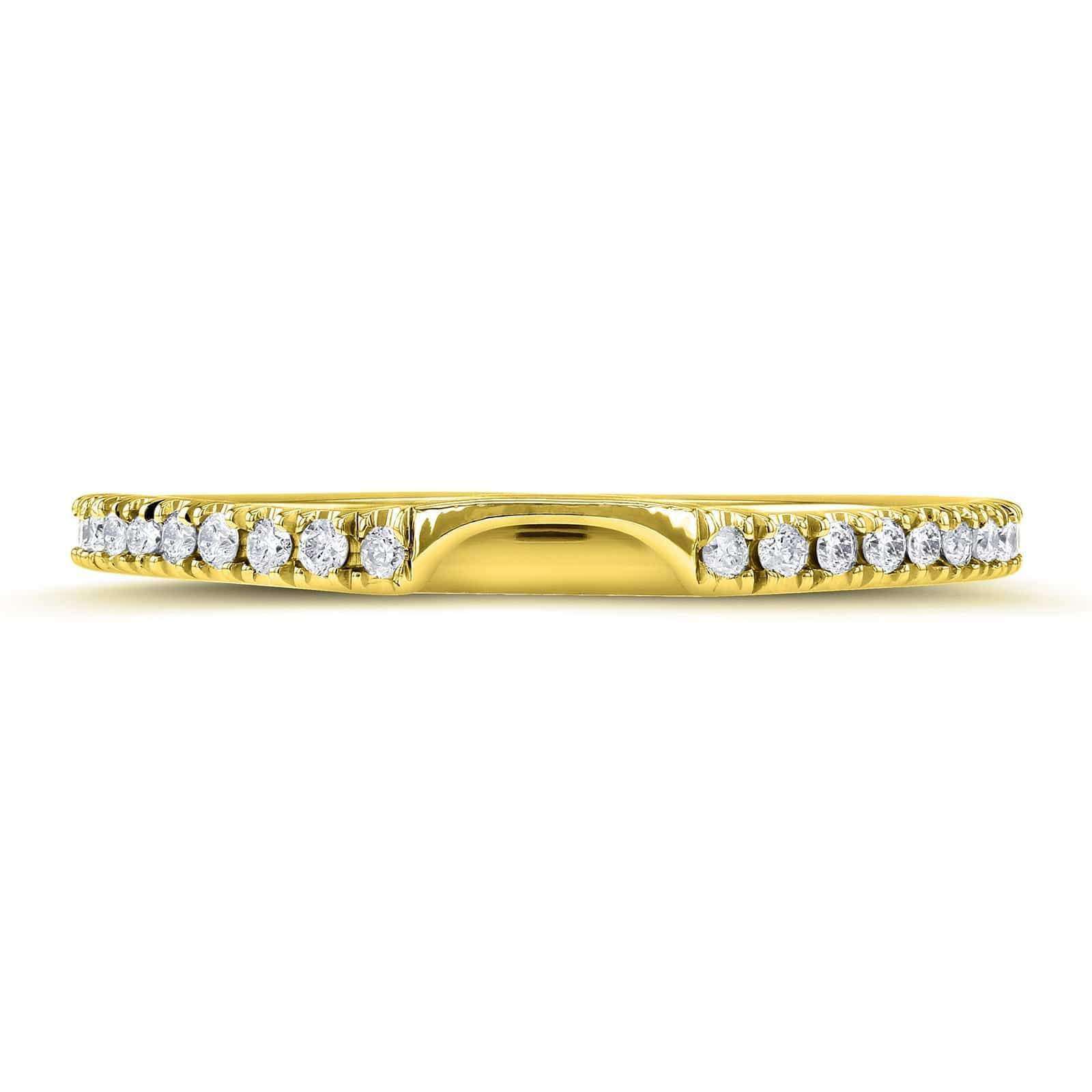 Kobelli Lab Grown Diamond Notched Shadow Wedding Band 1/8 CTW (DEF/VS)