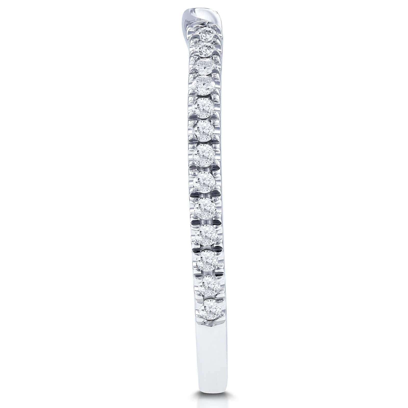 Kobelli Lab Grown Diamond Notched Shadow Wedding Band 1/8 CTW (DEF/VS)
