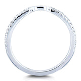 Kobelli naggade diamantbröllopsband 1/8 ctw 14k vitguld - 61766-serien