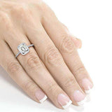 Anel de noivado Kobelli Emerald Diamond Halo 1 1/4 CTW em ouro branco 14k