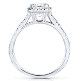 Anel de noivado Kobelli Emerald Diamond Halo 1 1/4 CTW em ouro branco 14k