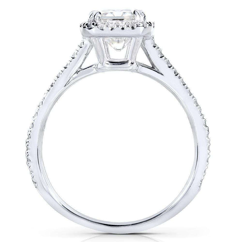 Kobelli Emerald Diamond Halo Engagement Ring 1 1/4 CTW in 14k White Gold