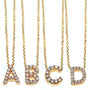 Kobelli Small A-Z Letter Diamond Pendant Gold