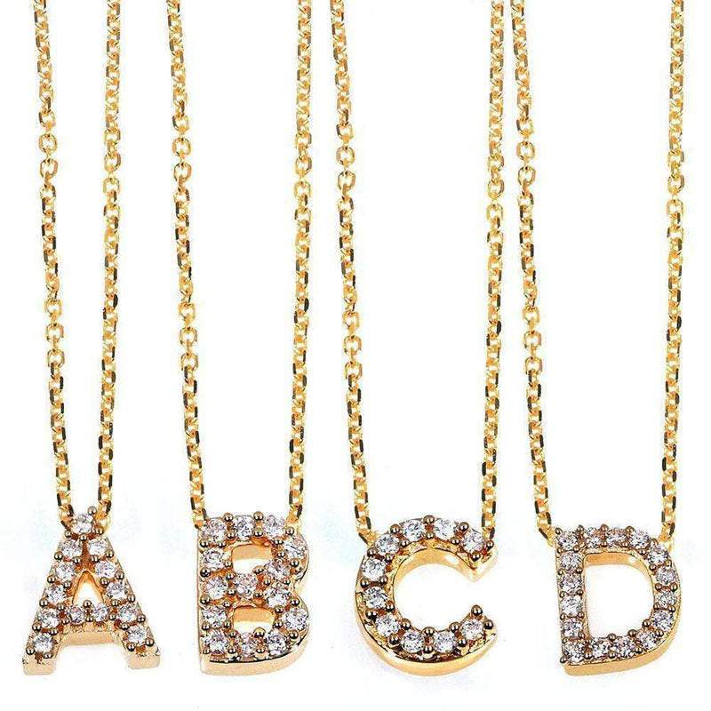 9ct Gold Diamond Initial 'b' Block Pendant | Angus & Coote