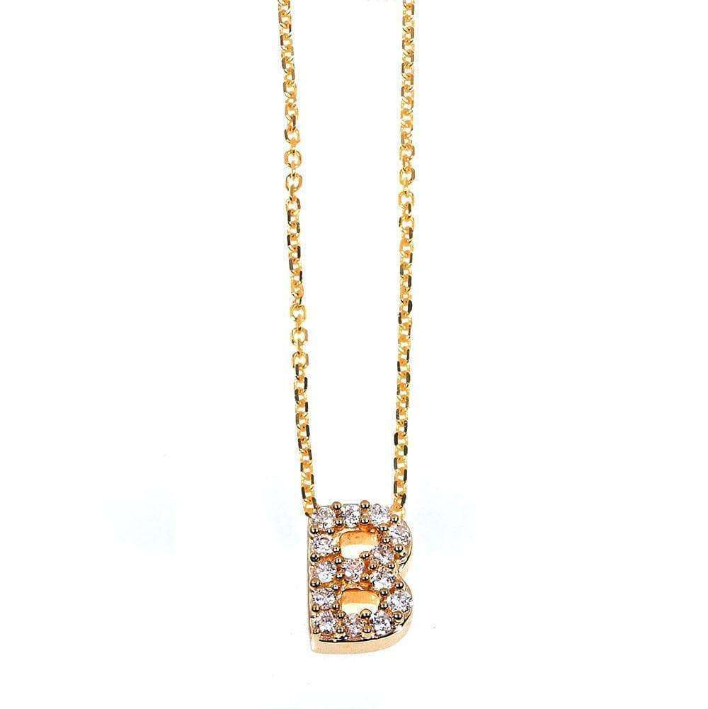 Kobelli Small A-Z Letter Diamond Pendant Gold 61787/B