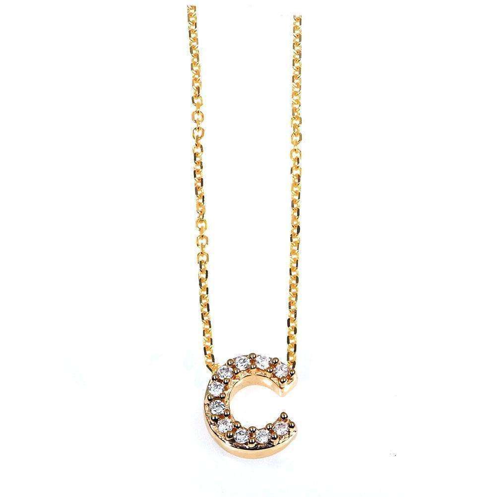 Kobelli Small A-Z Letter Diamond Pendant Gold 61787/C