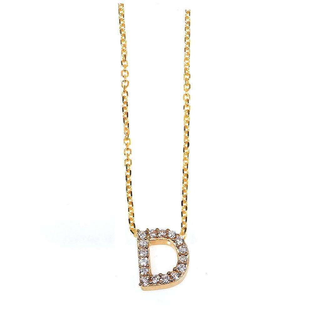Kobelli Small A-Z Letter Diamond Pendant Gold 61787/D