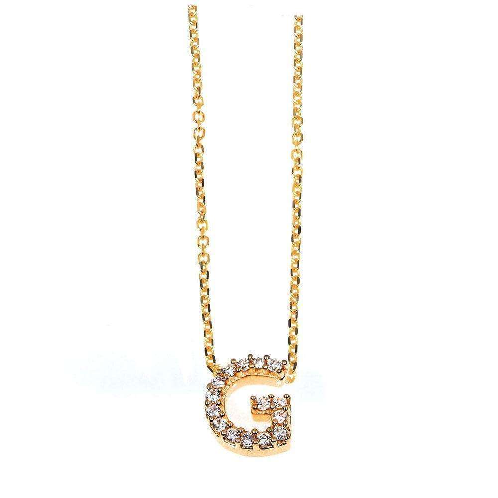 Kobelli Small A-Z Letter Diamond Pendant Gold 61787/G