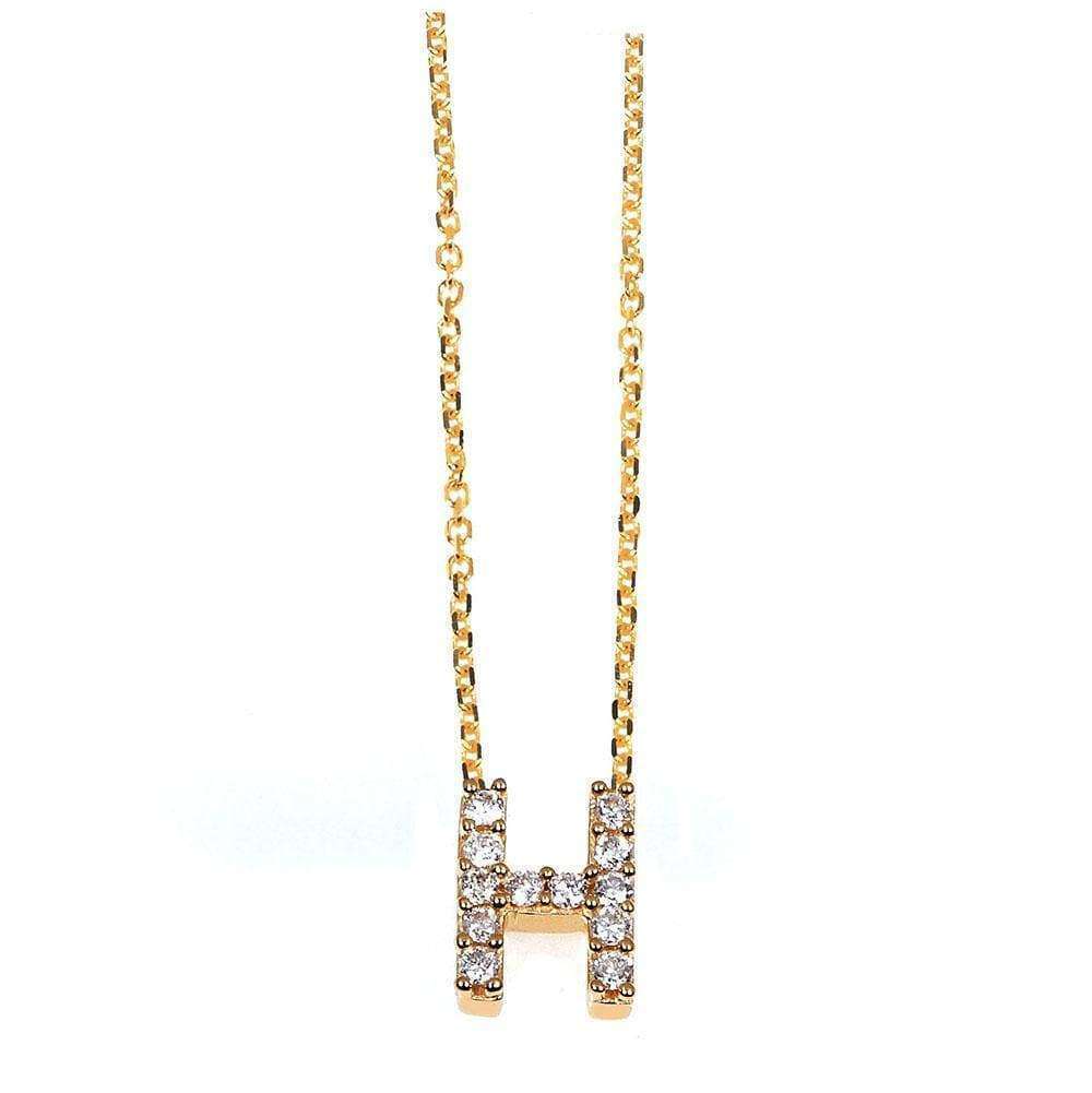 Kobelli Small A-Z Letter Diamond Pendant Gold 61787/H