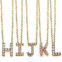 Kobelli Small A-Z Letter Diamond Pendant Gold