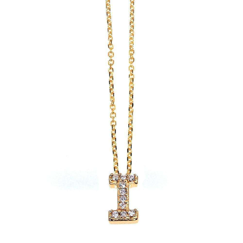 Kobelli Small A-Z Letter Diamond Pendant Gold 61787/I