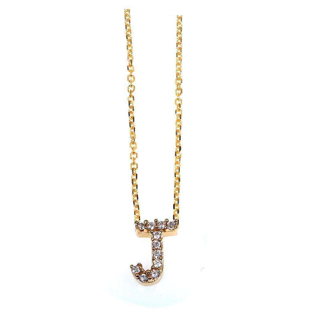 Kobelli Small A-Z Letter Diamond Pendant Gold 61787/J