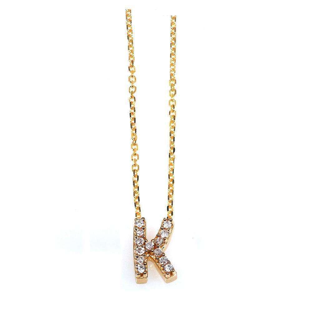 Kobelli Small A-Z Letter Diamond Pendant Gold 61787/K
