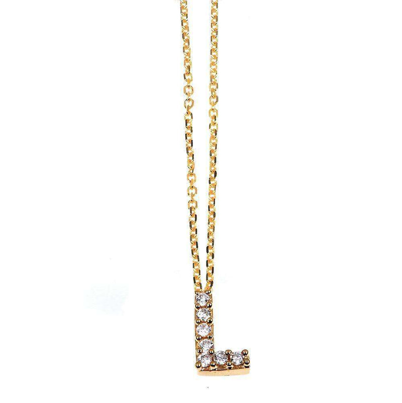 Kobelli Small A-Z Letter Diamond Pendant Gold 61787/L