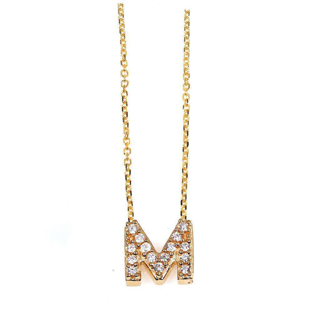 Kobelli Small A-Z Letter Diamond Pendant Gold 61787/M