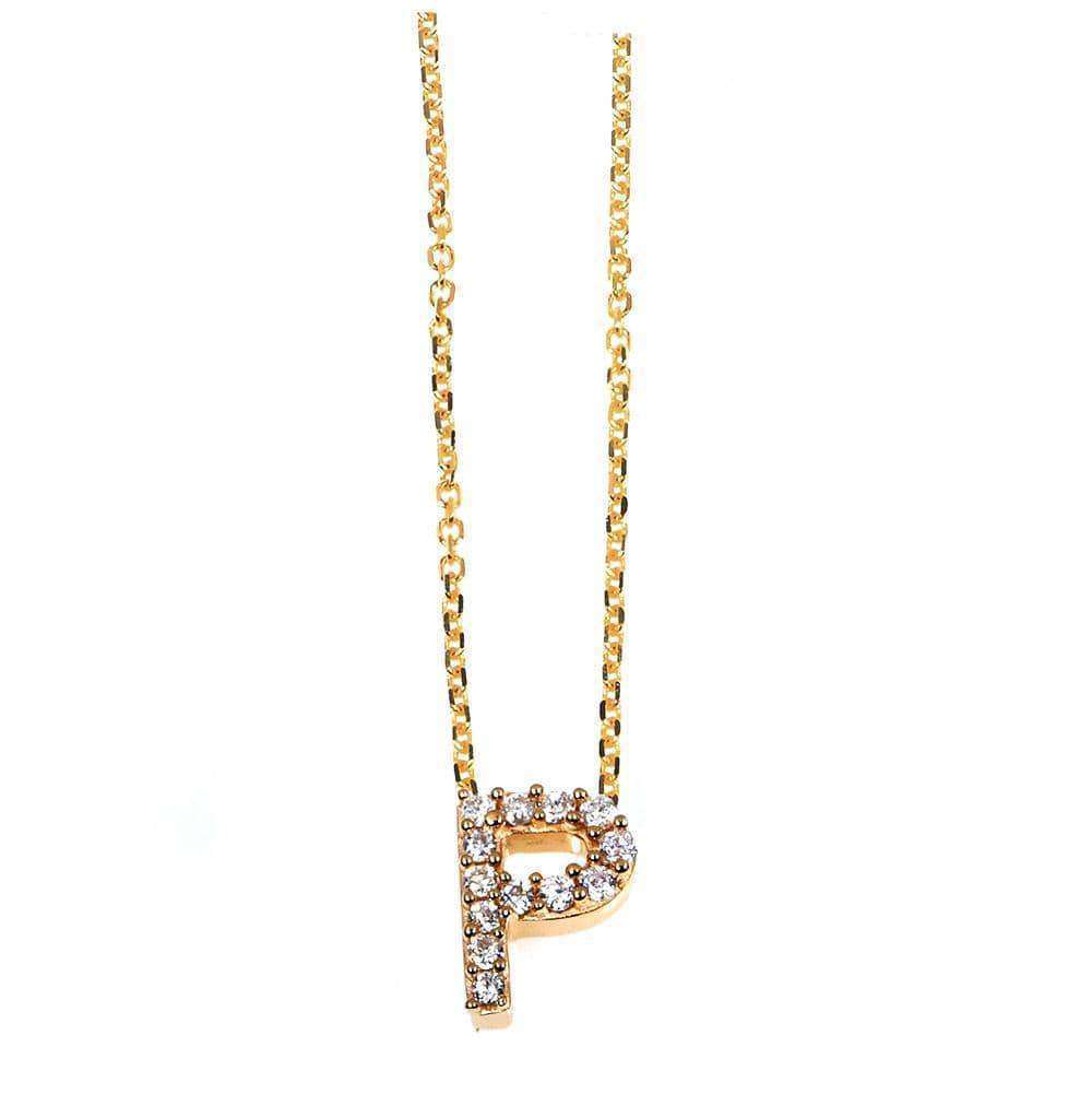 Kobelli Small A-Z Letter Diamond Pendant Gold 61787/P