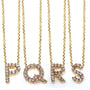 Kobelli Small A-Z Letter Diamond Pendant Gold