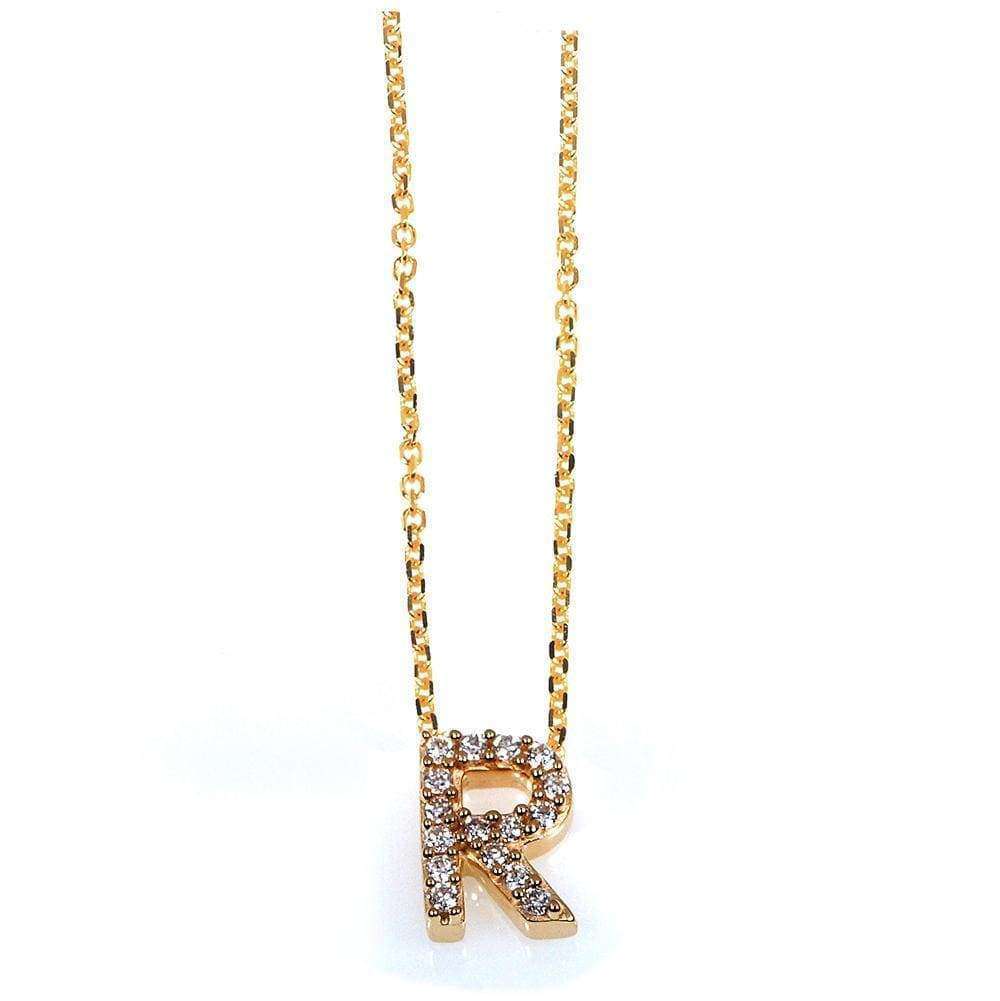 Kobelli Small A-Z Letter Diamond Pendant Gold 61787/R