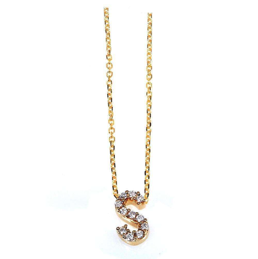 Kobelli Small A-Z Letter Diamond Pendant Gold 61787/S