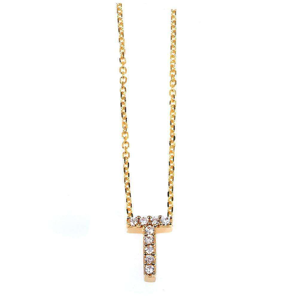 Kobelli Small A-Z Letter Diamond Pendant Gold 61787/T
