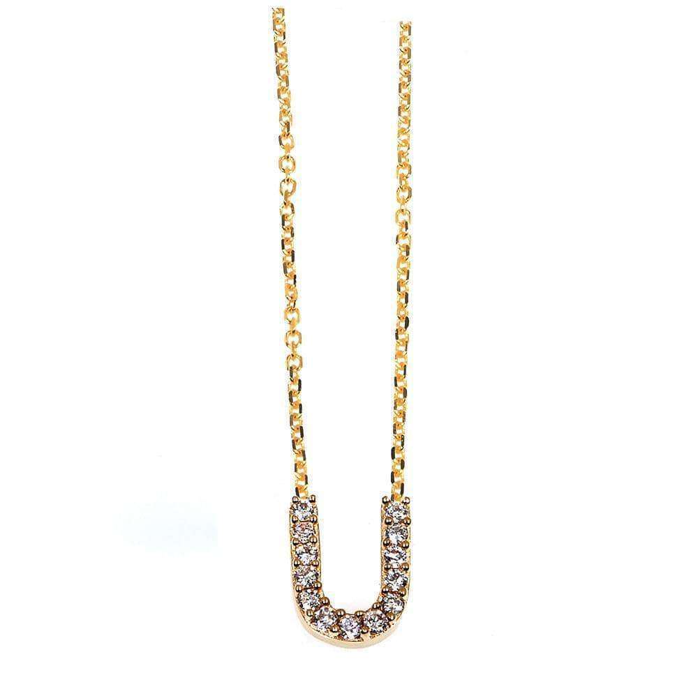 Kobelli Small A-Z Letter Diamond Pendant Gold 61787/U