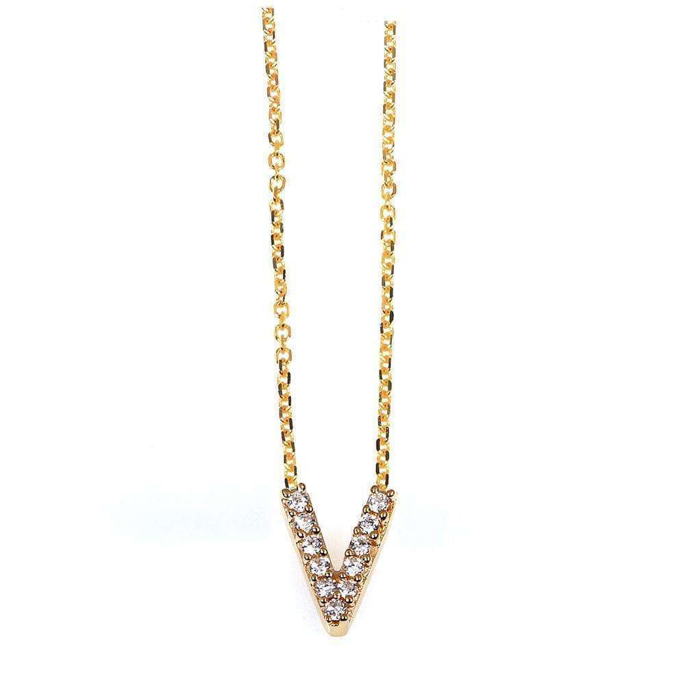 Kobelli Small A-Z Letter Diamond Pendant Gold 61787/V