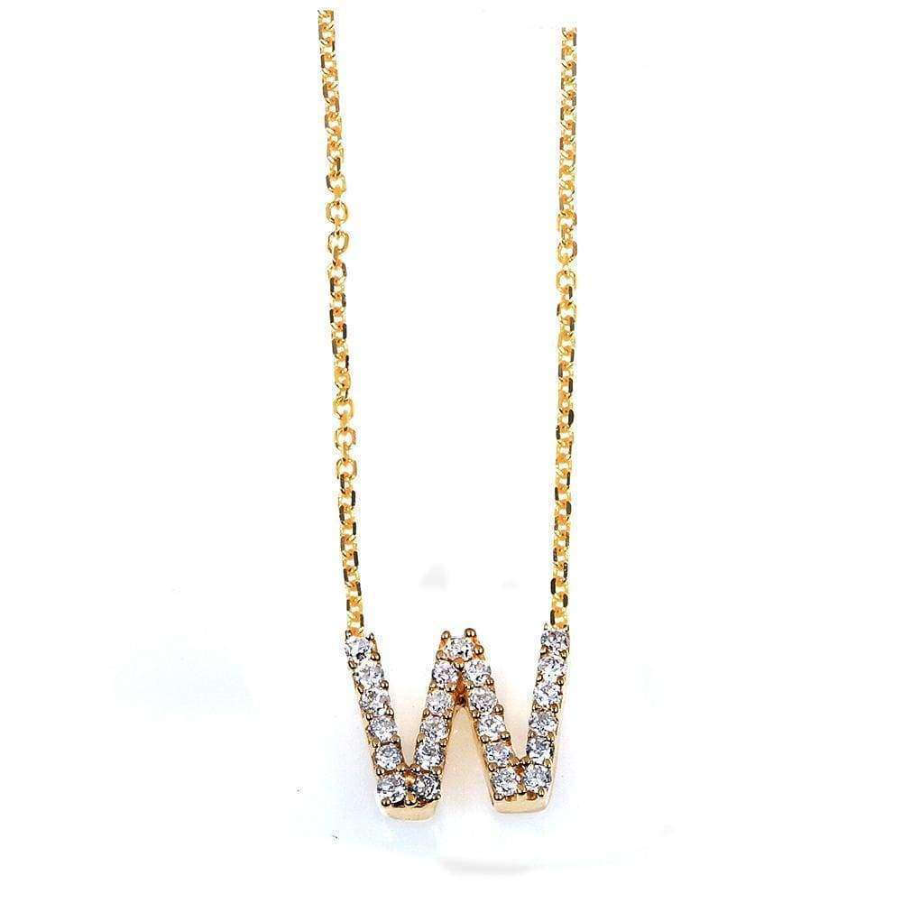 Kobelli Small A-Z Letter Diamond Pendant Gold 61787/W