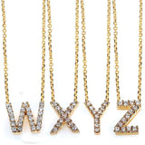 Kobelli Small A-Z Letter Diamond Pendant Gold