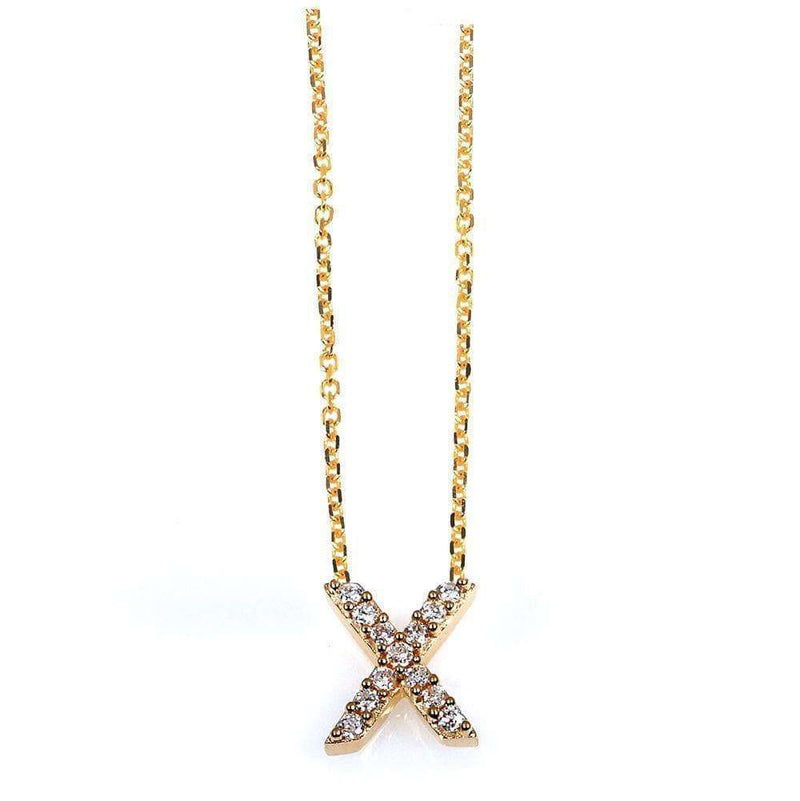 Kobelli Small A-Z Letter Diamond Pendant Gold 61787/X