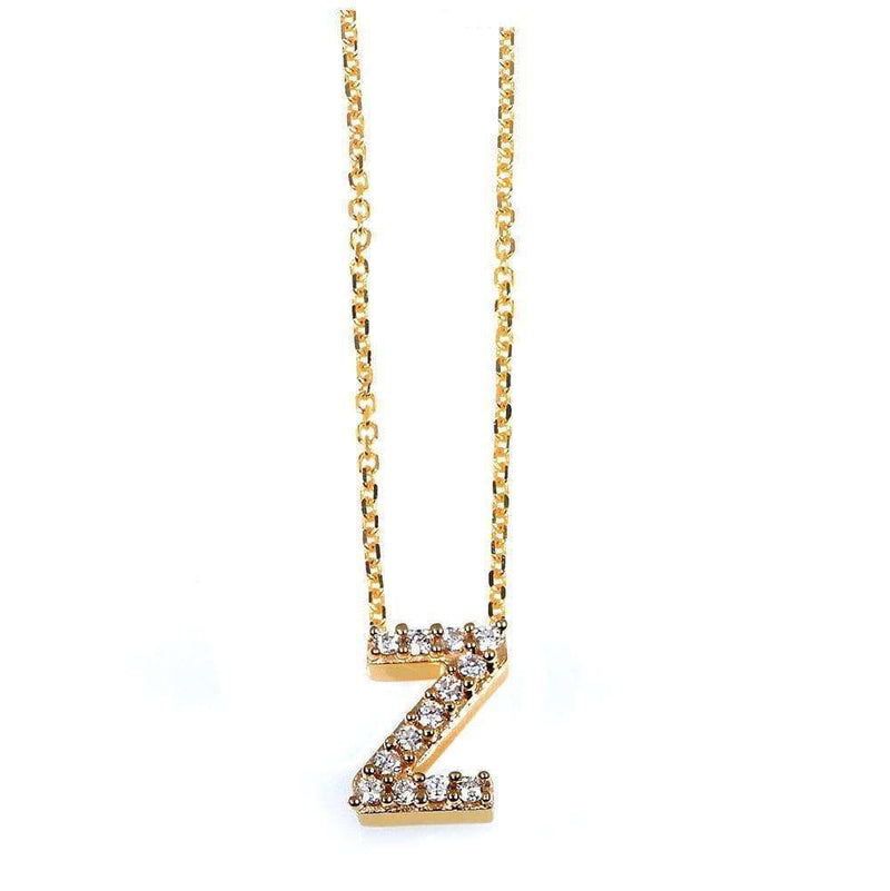 Kobelli Small A-Z Letter Diamond Pendant Gold 61787/Z