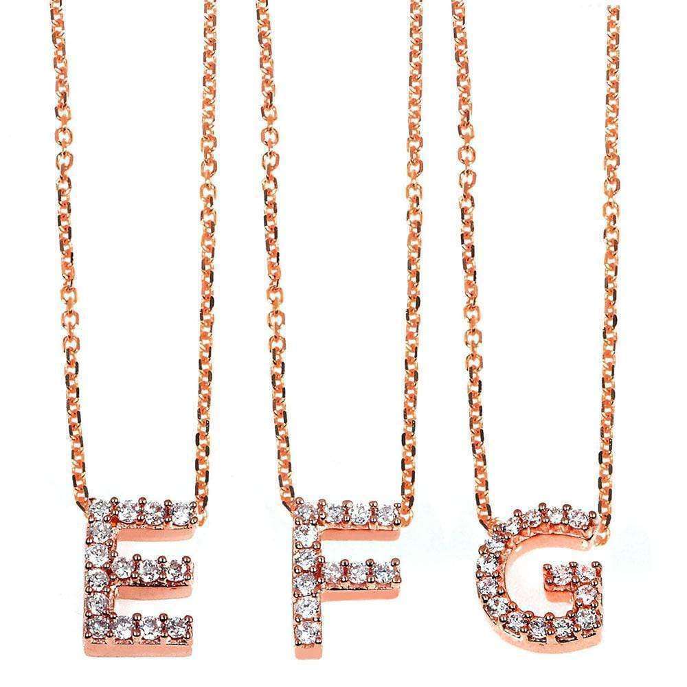 Kobelli Small A-Z Letter Diamond Pendant Gold