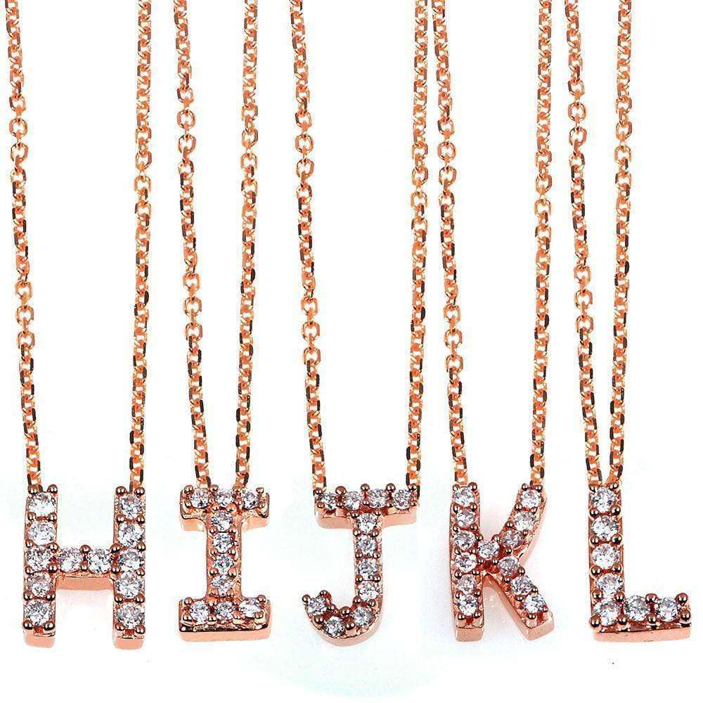 Kobelli Small A-Z Letter Diamond Pendant Gold