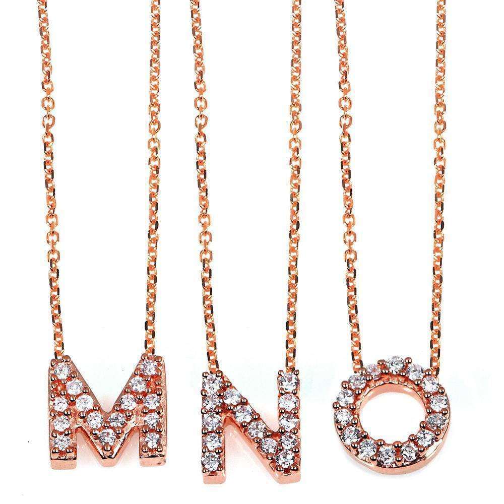 Kobelli Small A-Z Letter Diamond Pendant Gold