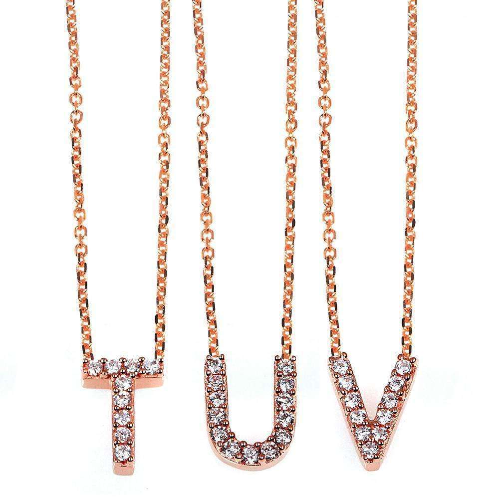 Kobelli Small A-Z Letter Diamond Pendant Gold