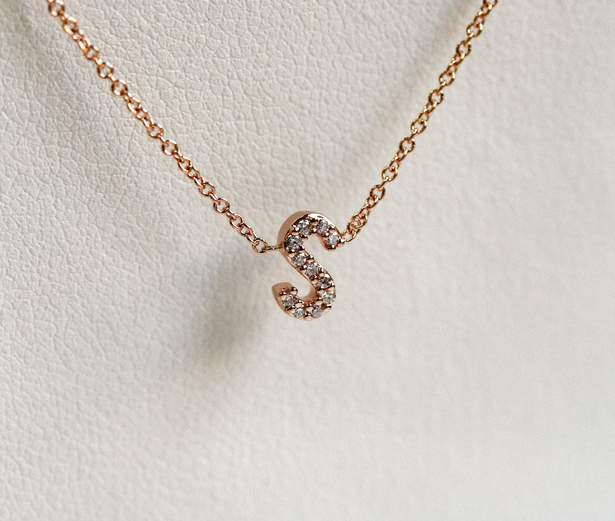 Letter S diamond necklace