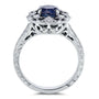 Kobelli Antique Round Blue Sapphire and Diamond Vintage Style Engagement Ring 1 1/2 Carat (ctw) in 14k White Gold