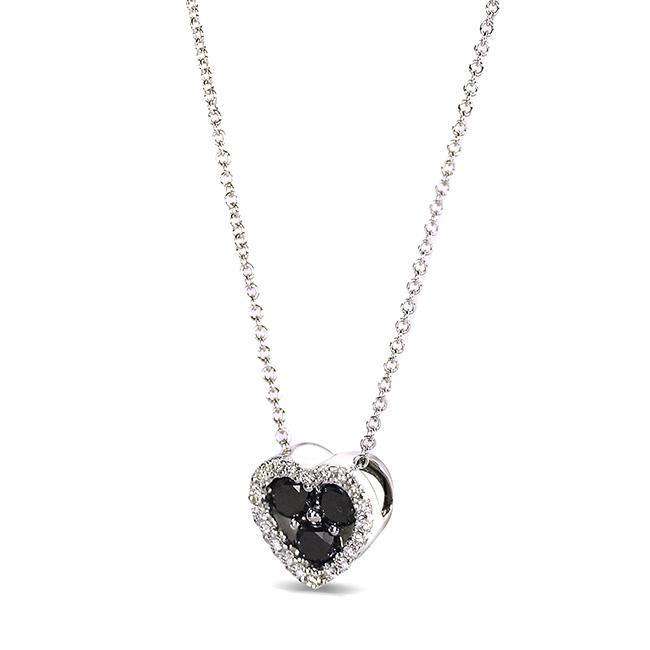 0.4 Carat Black Diamond Heart Necklace