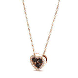 Black and White Diamond Heart Shape Pendant 2/5 Carat (ctw) in 10k Gold (16" Chain)